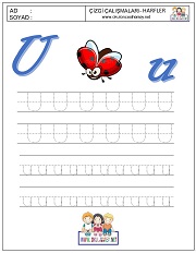 ü harfi çizgi çalışması